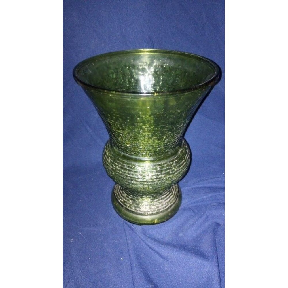 Vintage Green Textured Vase , E.O. Napco of Cleveland, Large